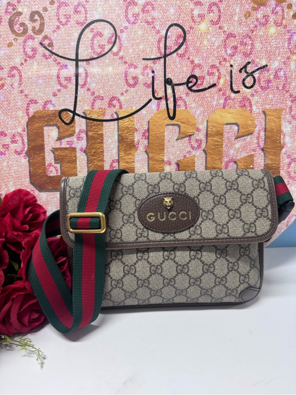🐯 GUCCI GG SLING BUM MESSENGER UNISEX BAG